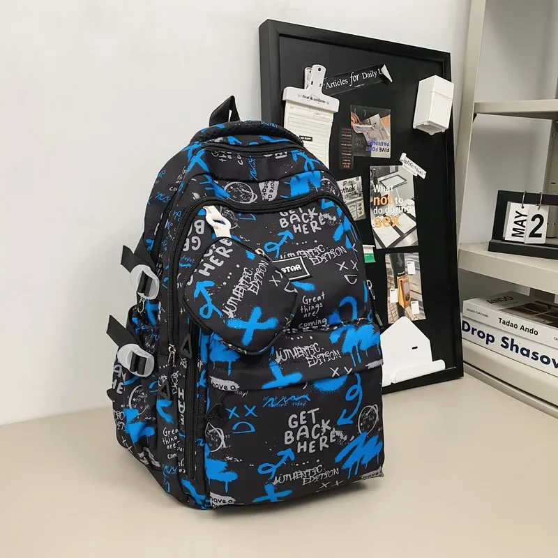 Dusen Kangaroo Nylon Backpack Regular Unisex Black/Gray/Red/Blue/Royal Blue-9