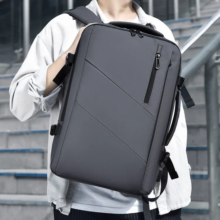 Dusen Kangaroo Oxford Backpack Regular Men's Black/Dark Gray-8
