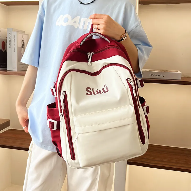 Dusen Kangaroo Nylon Backpack Medium Size Unisex Multicolor-5