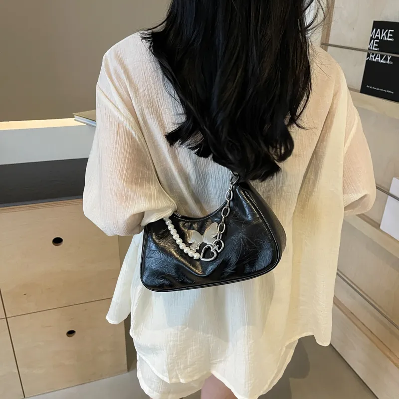 Dusen Kangaroo PU Shoulder Bag, Crossbody Bag Regular Women's Silver/Black/Pink/Ecru-14