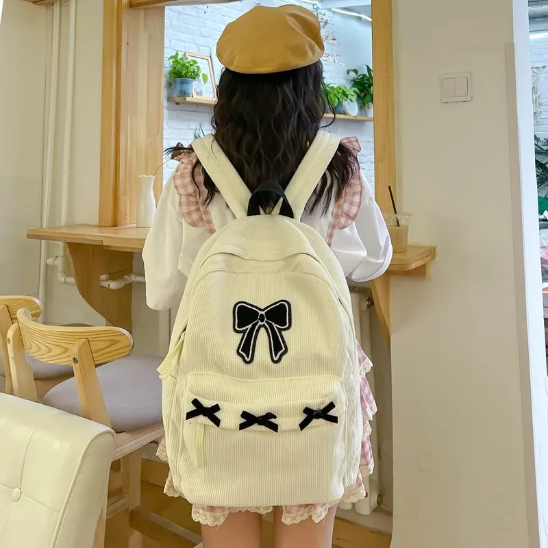 Dusen Kangaroo Nylon Backpack Women's White/Black-1