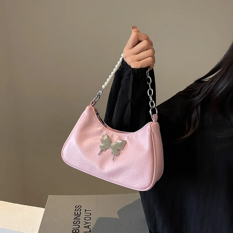 Dusen Kangaroo PU Shoulder Bag, Crossbody Bag Regular Women's Silver/Black/Pink/Ecru-29