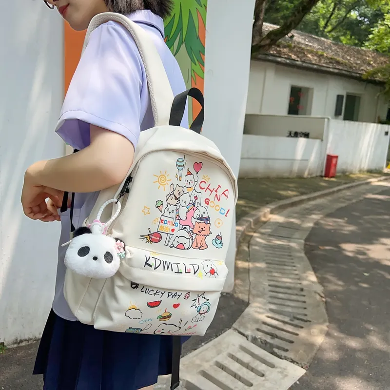 Dusen Kangaroo Nylon Backpack Large Size Unisex Multicolor-2