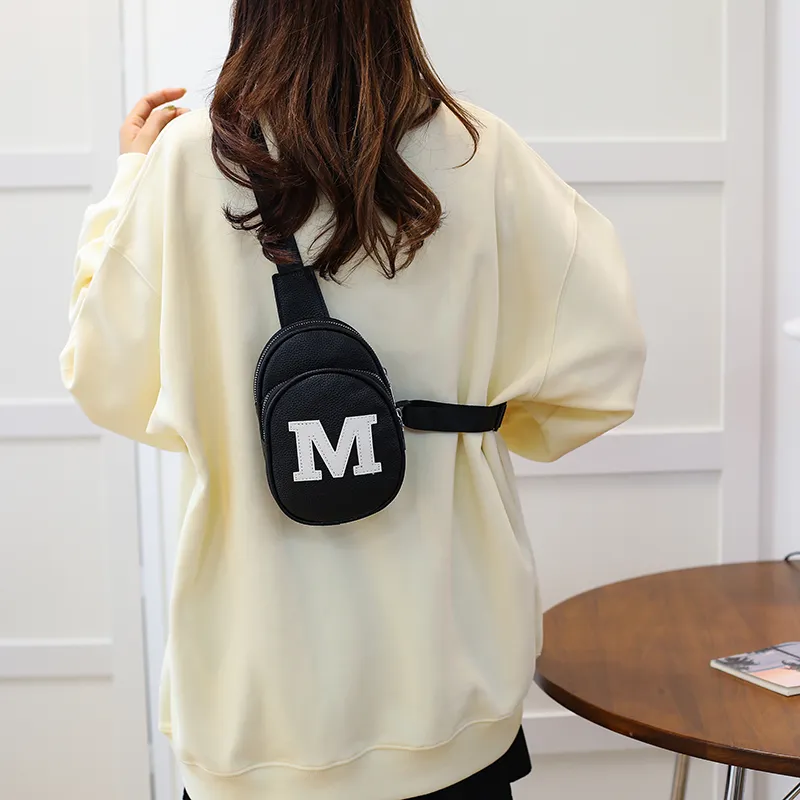 Dusen Kangaroo PU Sling Bag Kids' White/Black/Gold/Green/Dark Blue-23