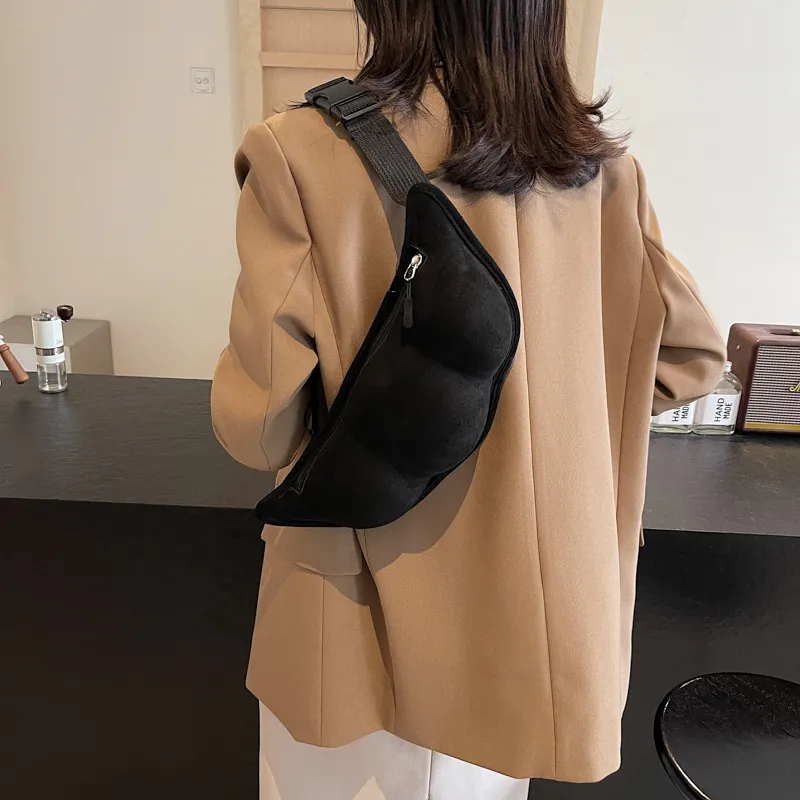 Dusen Kangaroo Velour Sling Bag Unisex Khaki/Green/Black-14