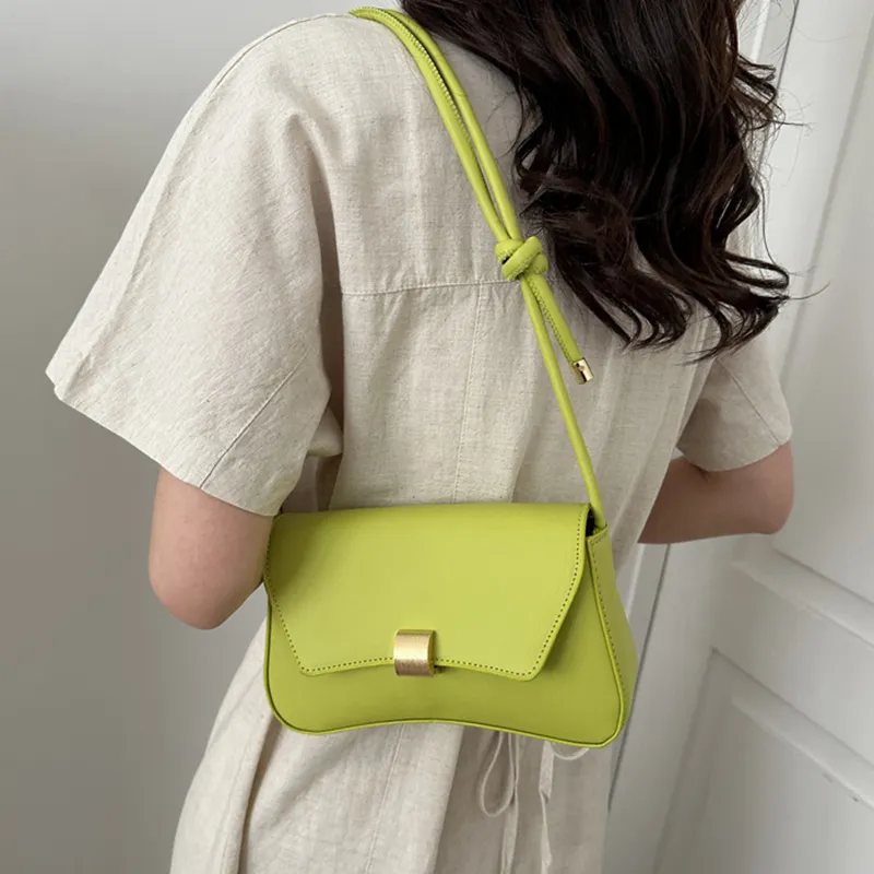 Dusen Kangaroo PU Shoulder Bag Women's Black/White/Green/Khaki/Brown-8