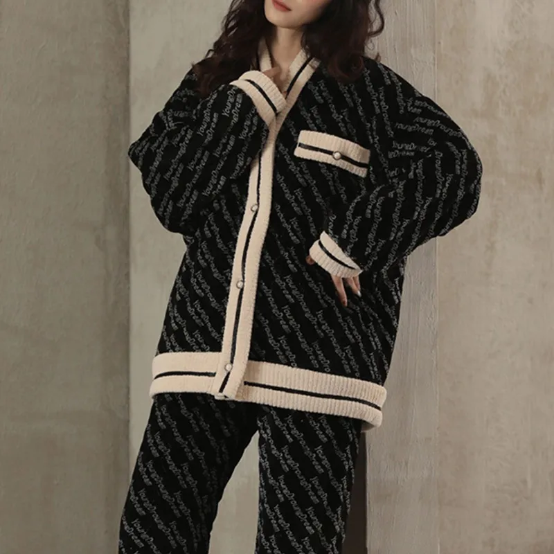 Xiang Ning Pai Pajama Set Women's Elegant Black-1