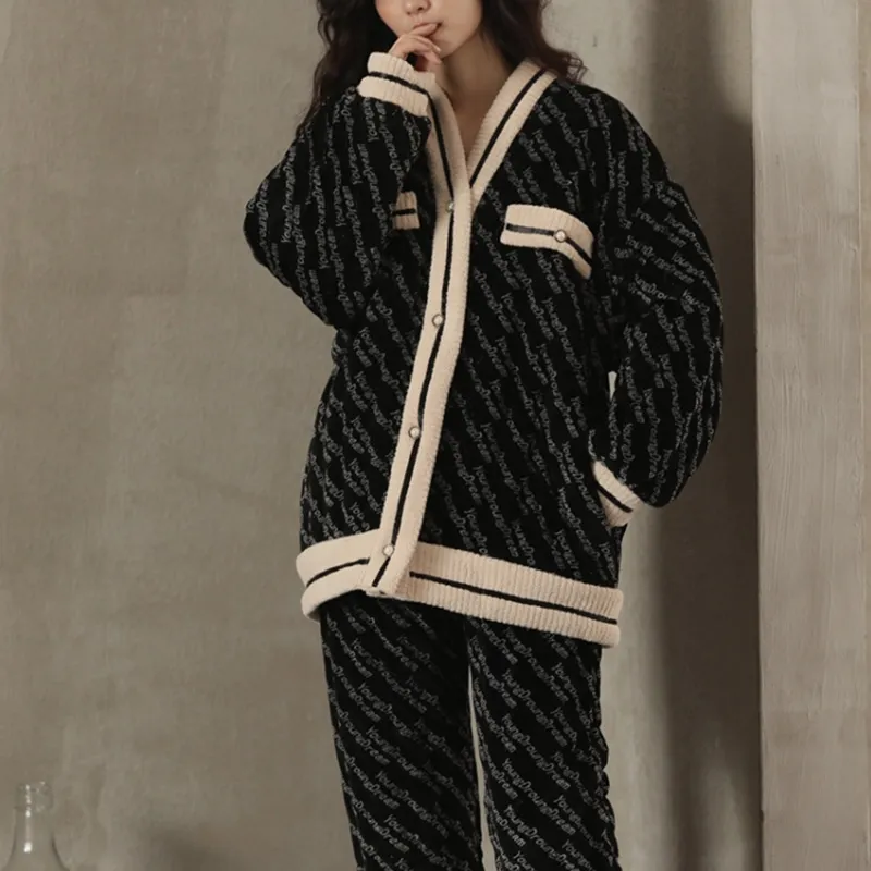 Xiang Ning Pai Pajama Set Women's Elegant Black-2