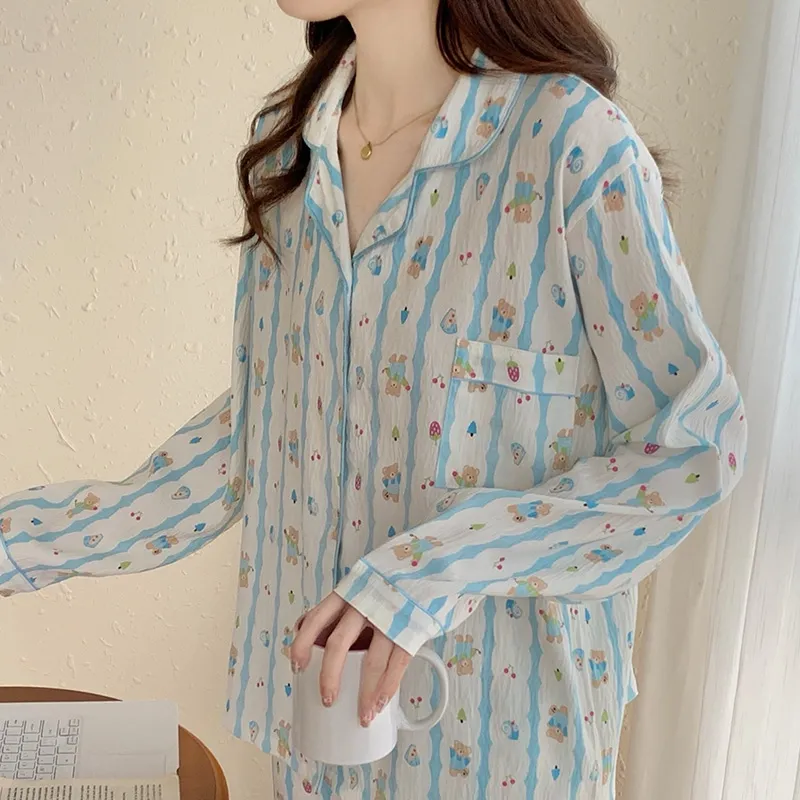 Xiang Ning Pai Pajama Set Women's Beige-3