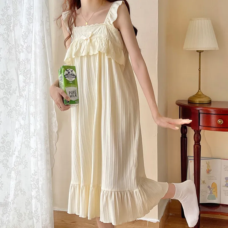 Xiang Ning Pai Nightgown Women's Milk White-6