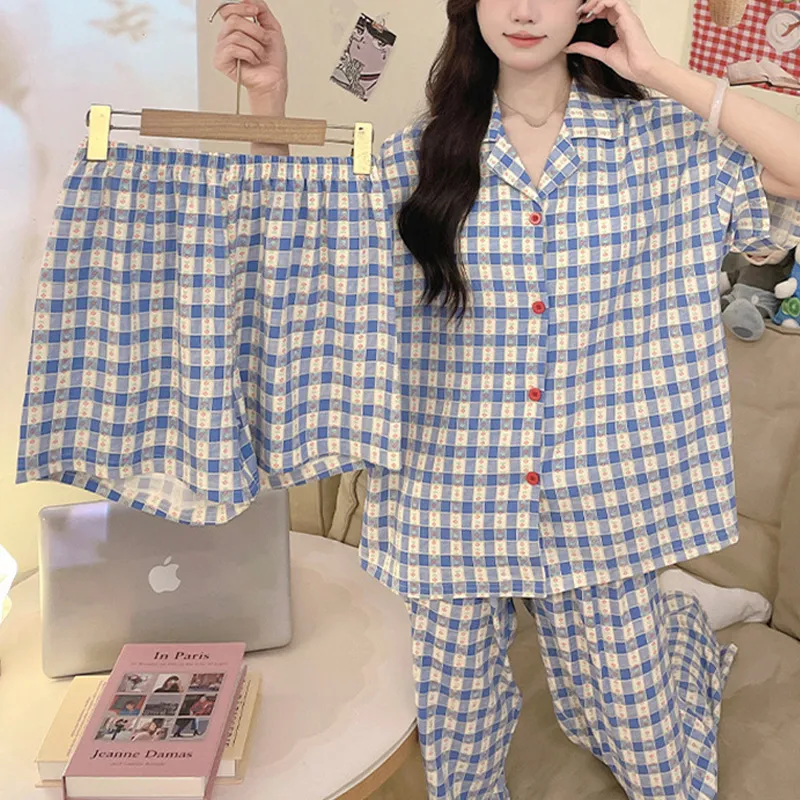 Xiang Ning Pai Pajama Set Women's Light Blue-2