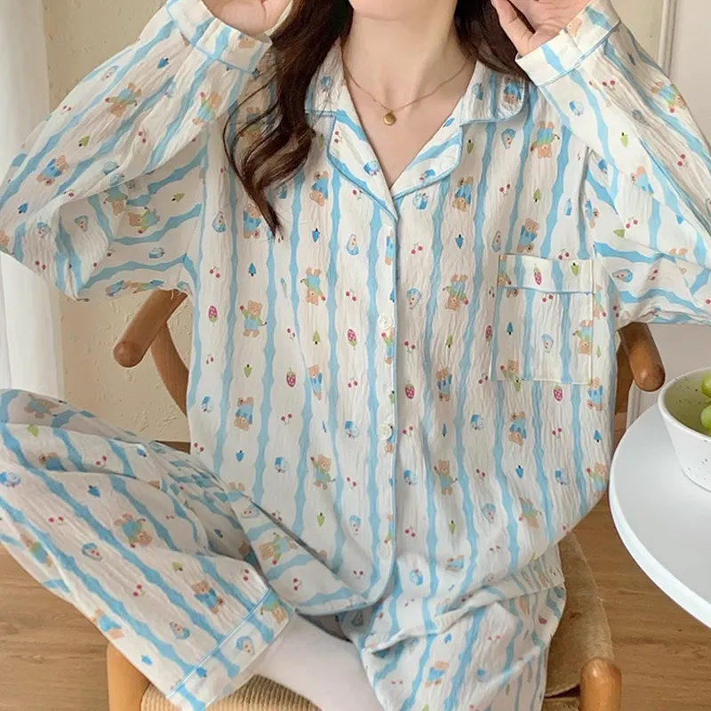 Xiang Ning Pai Pajama Set Women's Beige-5