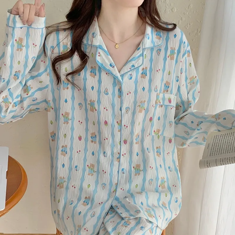 Xiang Ning Pai Pajama Set Women's Beige-2