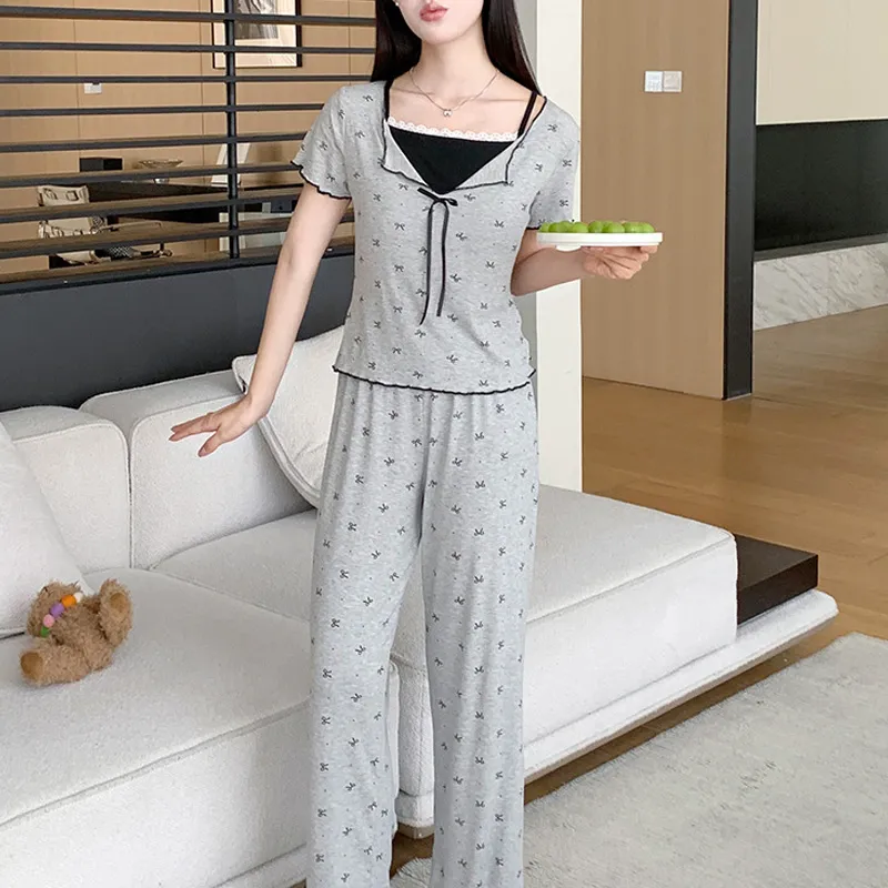 Xiang Ning Pai Pajama Set Women's Gray-3