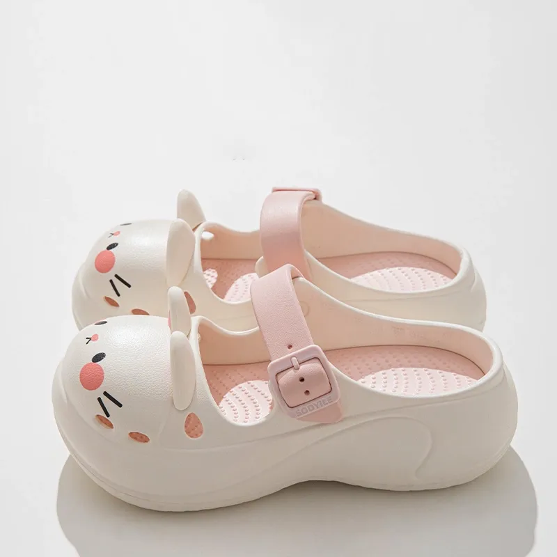 Xiang Ning Pai Cute Sweet Style Platform Height Increasing Comfortable Home Slippers-4
