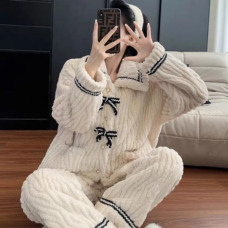 Xiang Ning Pai Pajama Set Women's Ecru-3