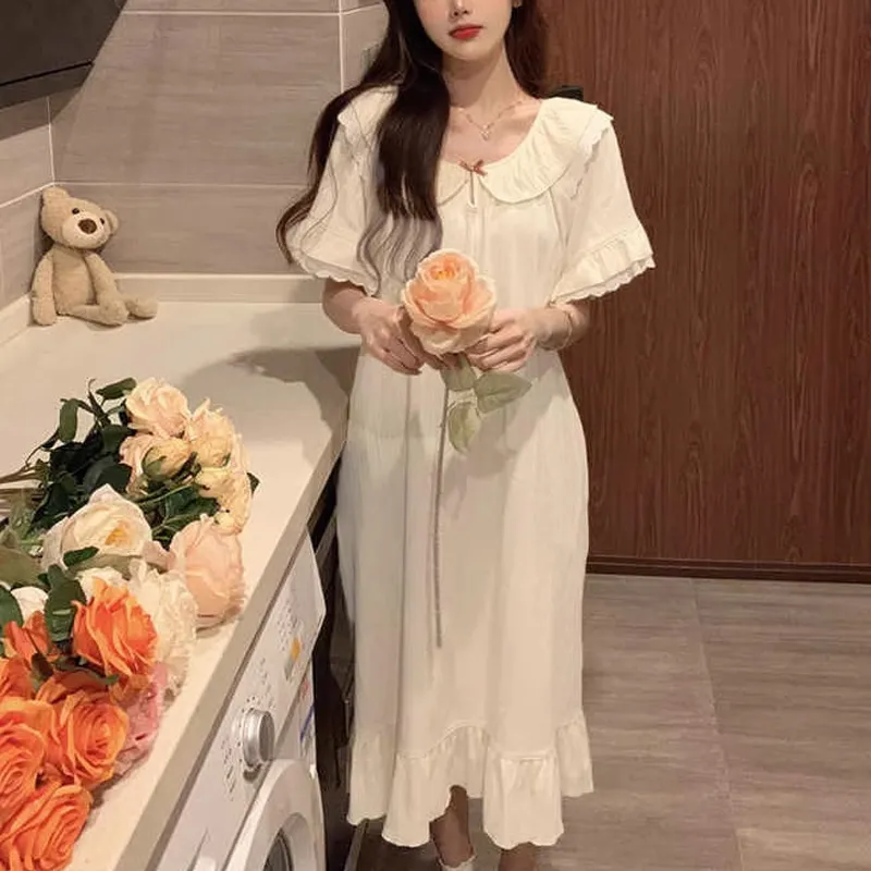 Xiang Ning Pai Nightgown Women's Beige-3