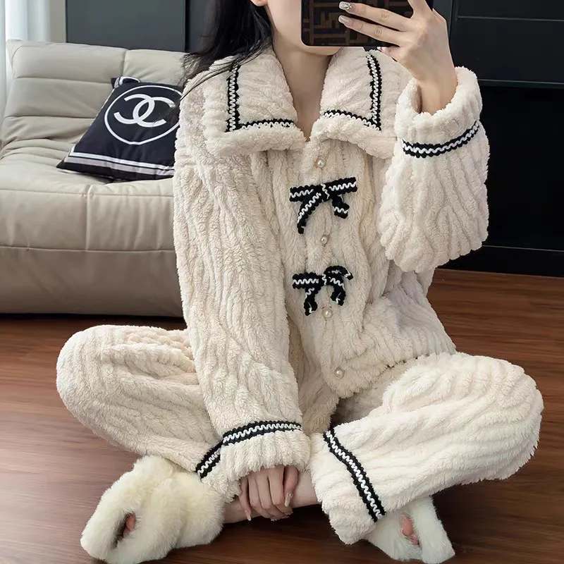 Xiang Ning Pai Pajama Set Women's Ecru-2