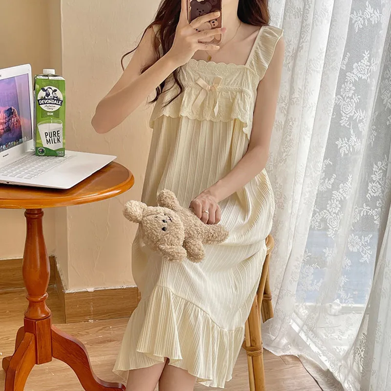 Xiang Ning Pai Nightgown Women's Milk White-1