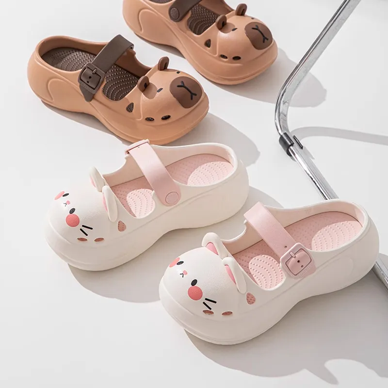 Xiang Ning Pai Cute Sweet Style Platform Height Increasing Comfortable Home Slippers-3