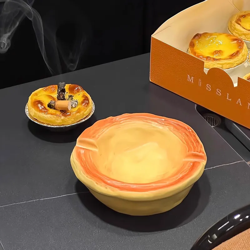 Xiang Ning Pai Ashtray, Egg Tart Yellow-1