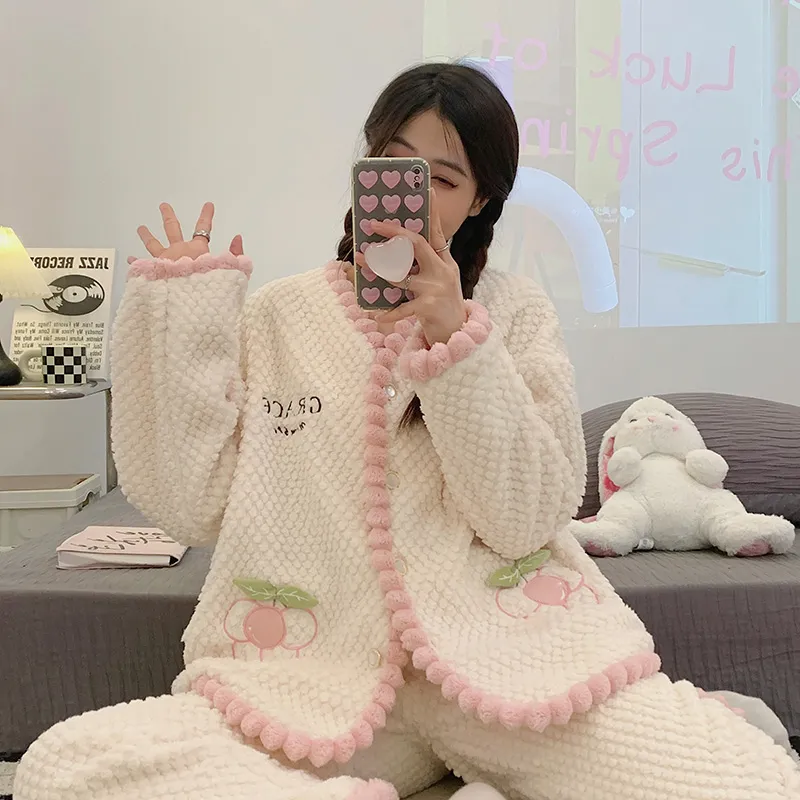 Xiang Ning Pai Pajama Set Women's Peach Pink-10