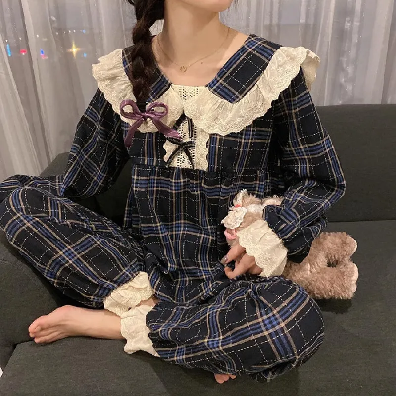 Xiang Ning Pai Pajama Set Women's Blue-5