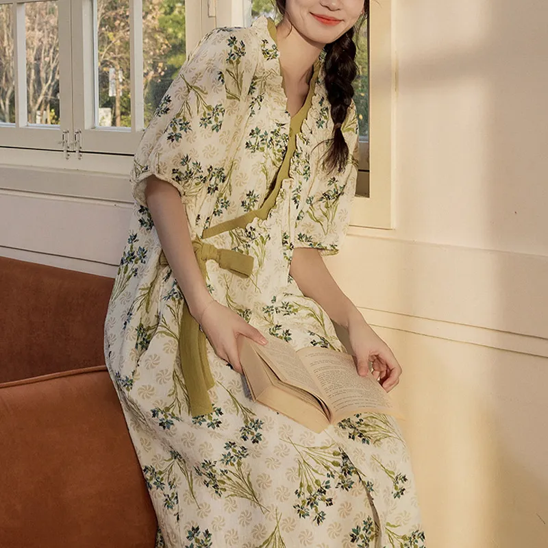 Xiang Ning Pai Nightgown Women's Beige-1