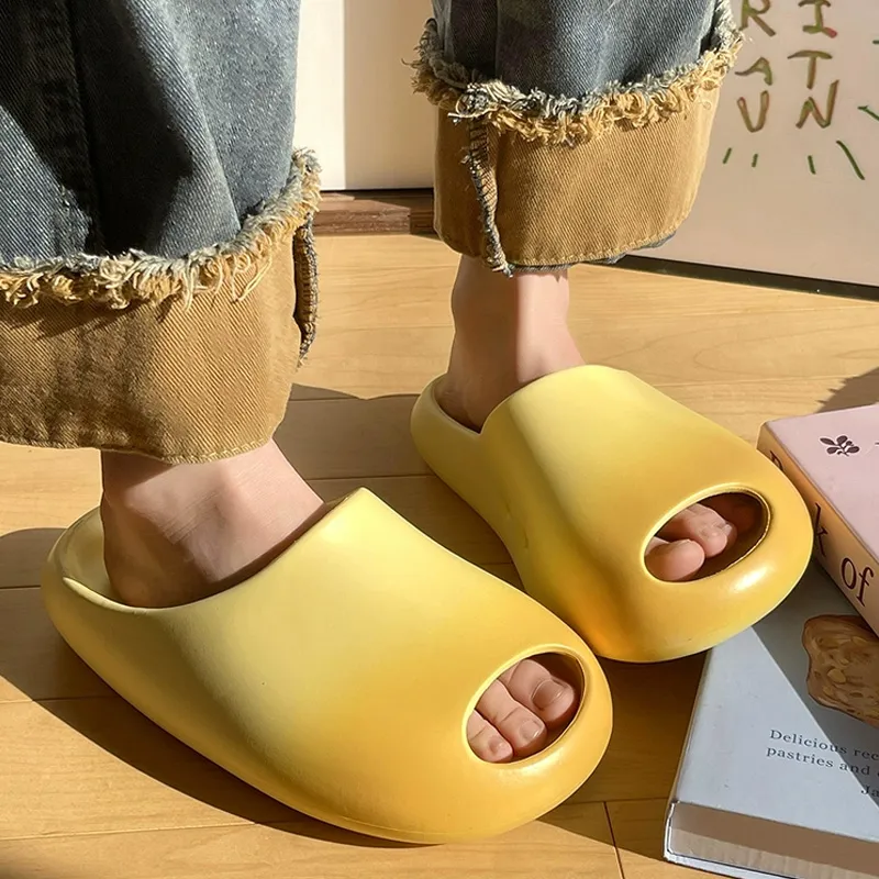 Xiang Ning Pai Trendy Mango Gradient Design Couple Slippers With Soft And Bouncy Feeling, Minimalist Home Style-5