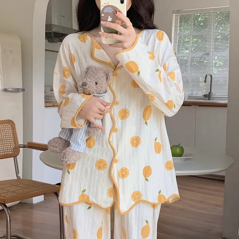 Xiang Ning Pai Pajama Set Women's Ecru-4
