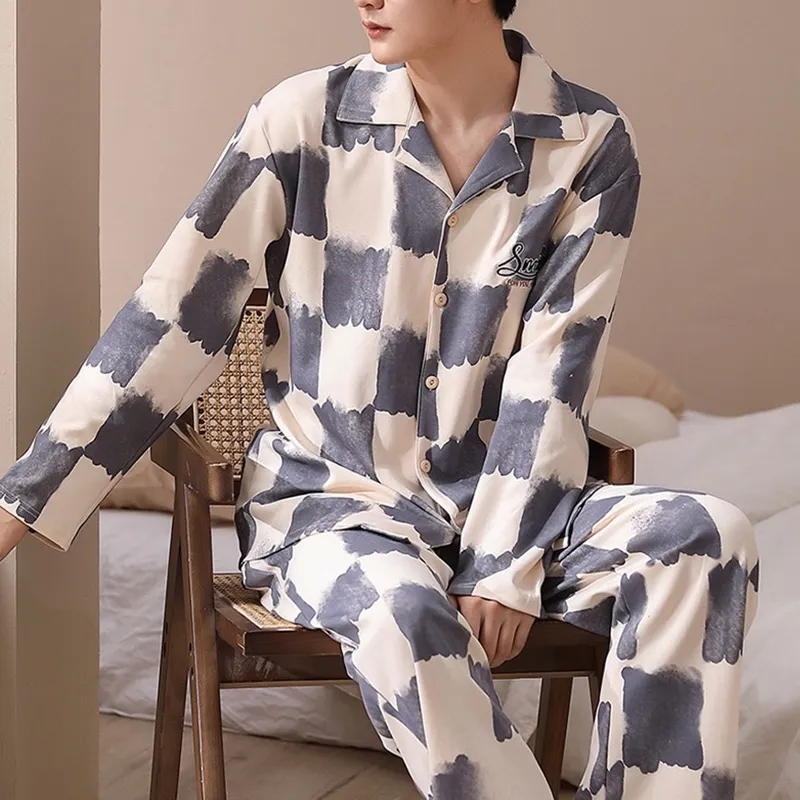 Xiang Ning Pai Pajama Set Unisex Cream Gray-2