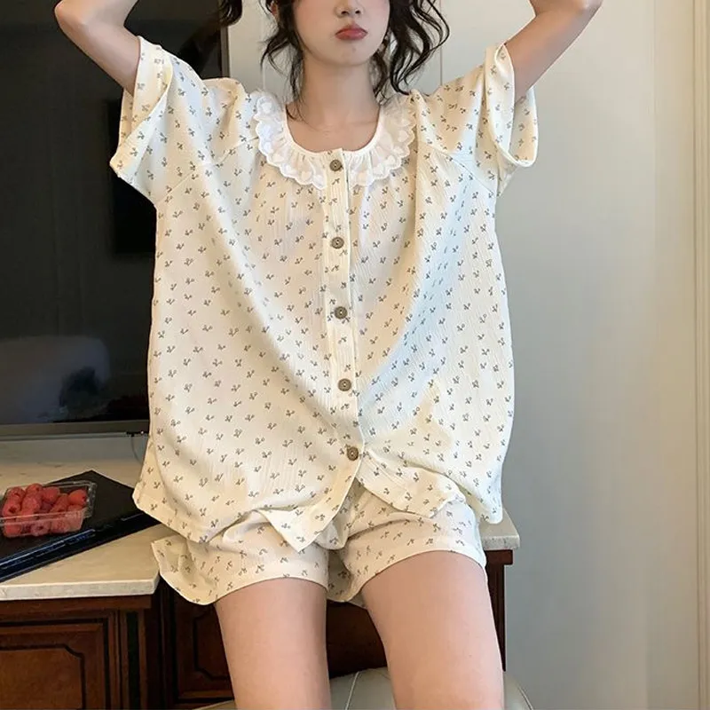 Xiang Ning Pai Pajama Set Women's Ecru-2