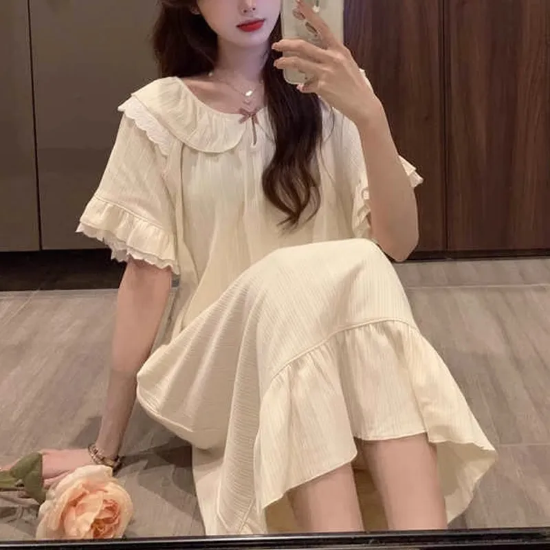 Xiang Ning Pai Nightgown Women's Beige-5