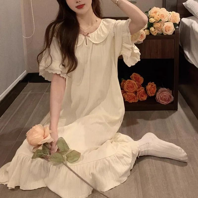 Xiang Ning Pai Nightgown Women's Beige-4