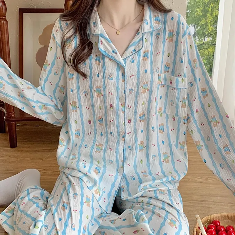 Xiang Ning Pai Pajama Set Women's Beige-6