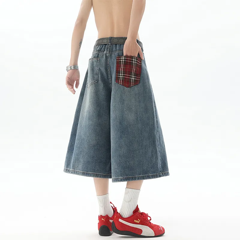 YZ Denim Shorts Unisex Washed Blue-2