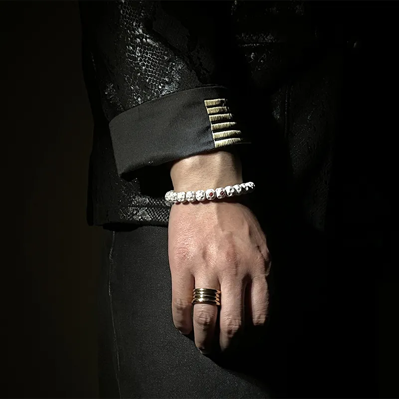 MOUNTAINS AND MANS Star Moon Bodhi Seeds New Chinese Style Good Luck Beaded Bracelet Unisex-2