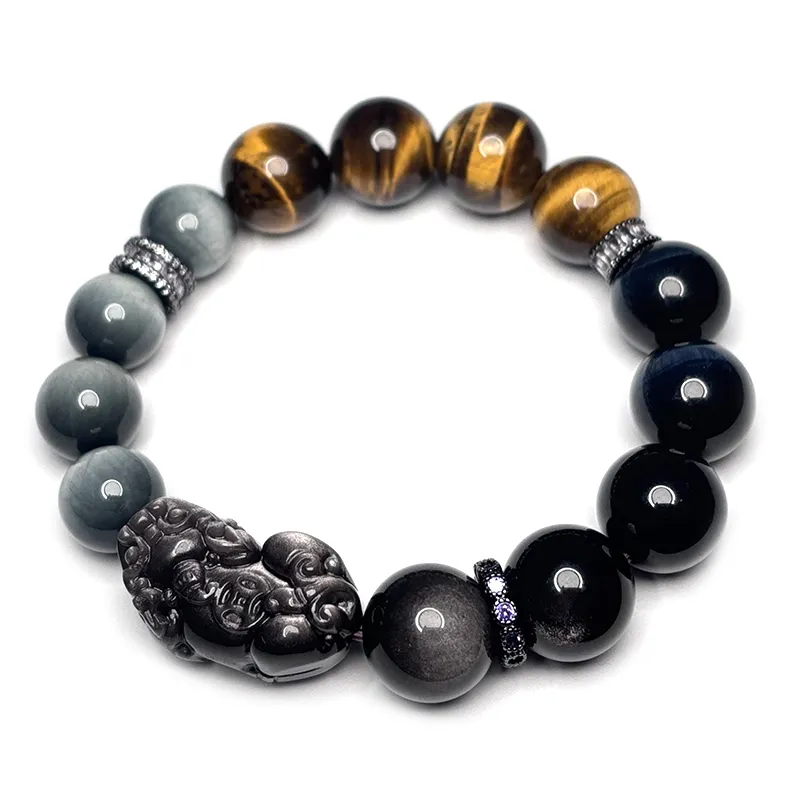 MOUNTAINS AND MANS Tiger's Eye Stone Bracelets Men's-1