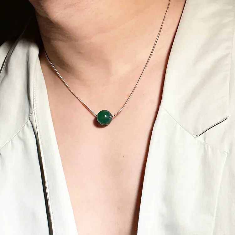 MOUNTAINS AND MANS Agate Jade Necklaces Unisex-5