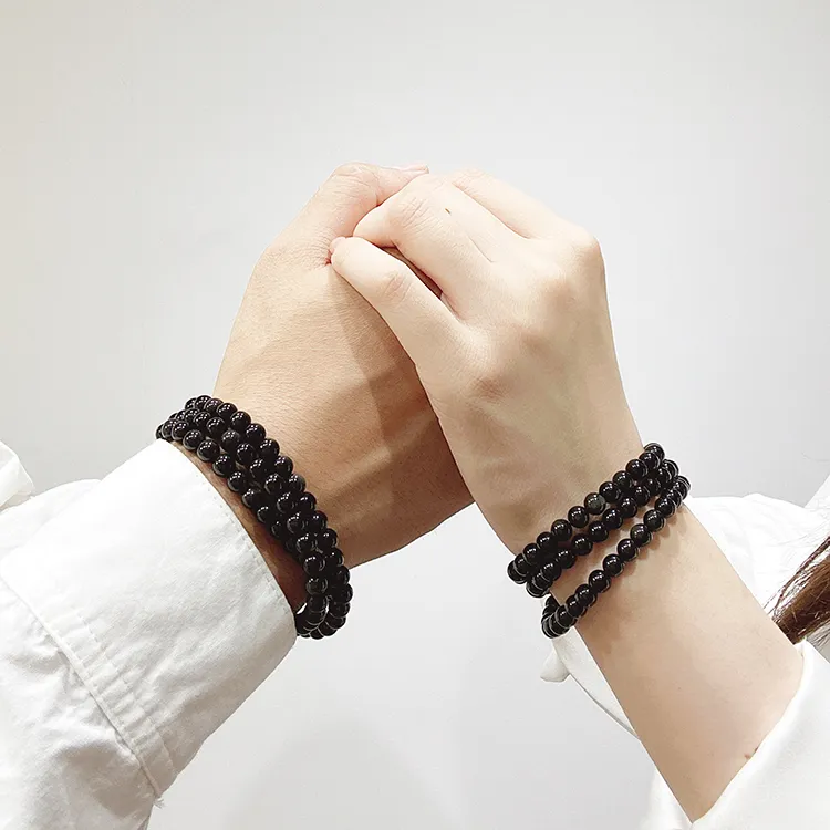 MOUNTAINS AND MANS Obsidian Jade Bracelets Unisex Obsidian-5