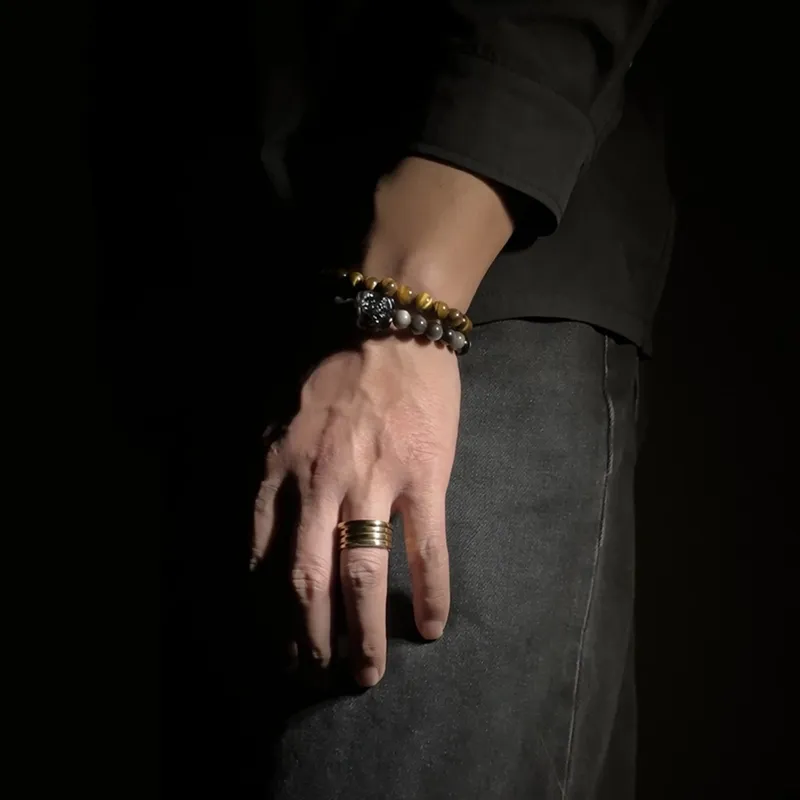 MOUNTAINS AND MANS Obsidian Bracelets Men's-6