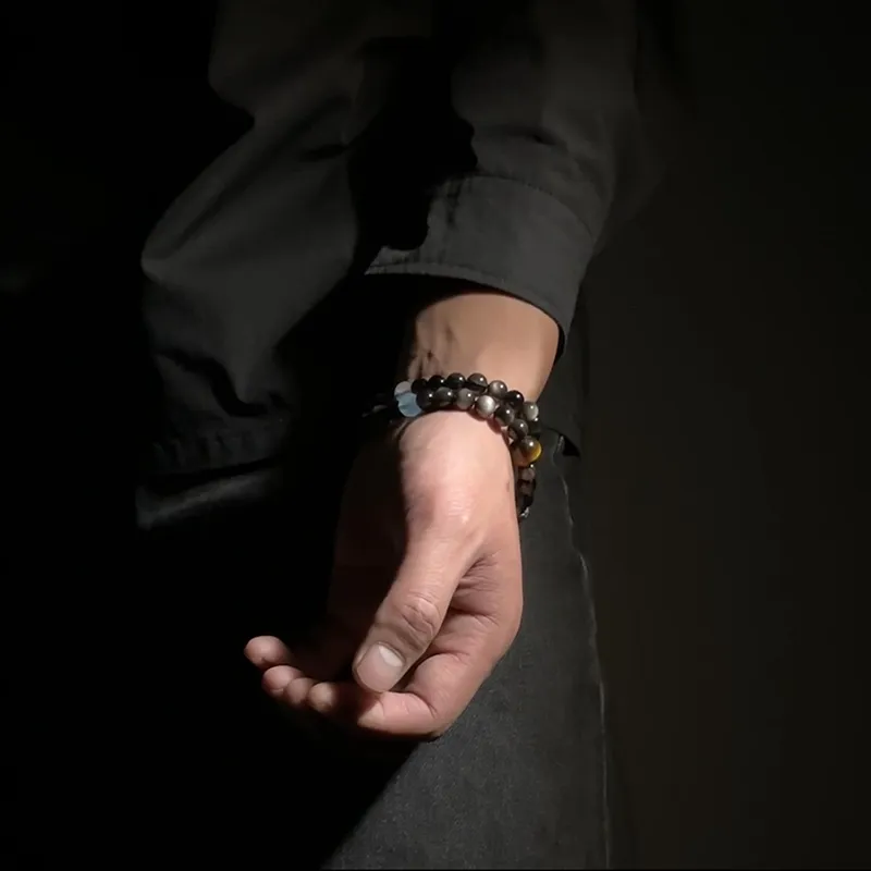 MOUNTAINS AND MANS Obsidian Bracelets Men's-5