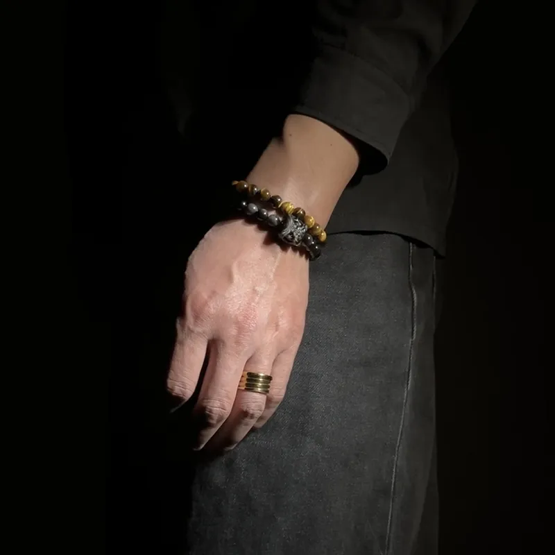 MOUNTAINS AND MANS Obsidian Bracelets Men's-5