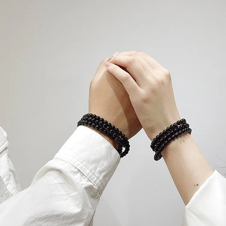 MOUNTAINS AND MANS Obsidian Jade Bracelets Unisex Obsidian-4