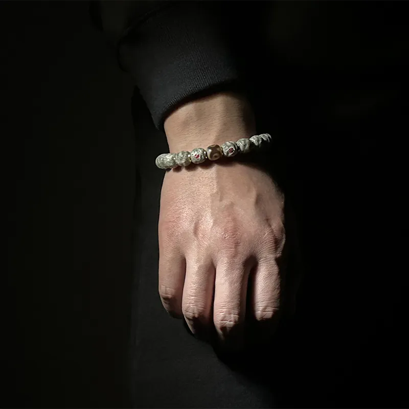 MOUNTAINS AND MANS Star Moon Bodhi Seeds New Chinese Style Good Luck Beaded Bracelet Unisex-3