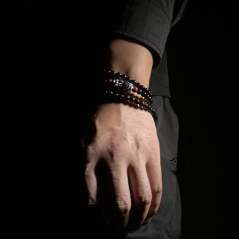 MOUNTAINS AND MANS Obsidian Bracelets Unisex-3
