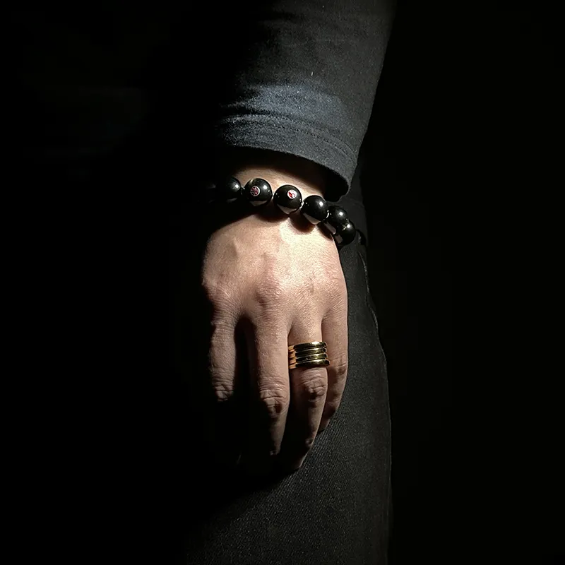 MOUNTAINS AND MANS Obsidian Bracelets Men's-5