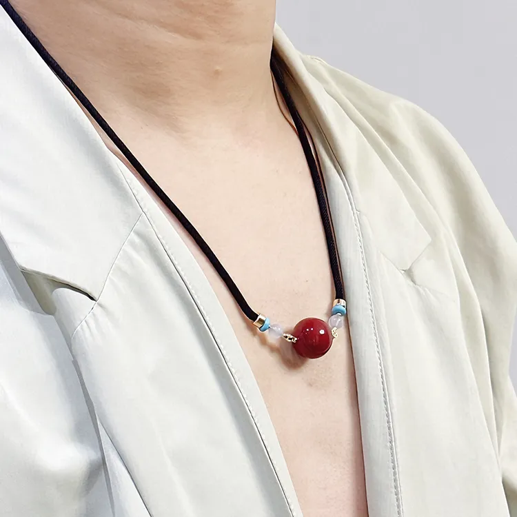 MOUNTAINS AND MANS Reconstructed Cinnabar Necklaces Unisex-3