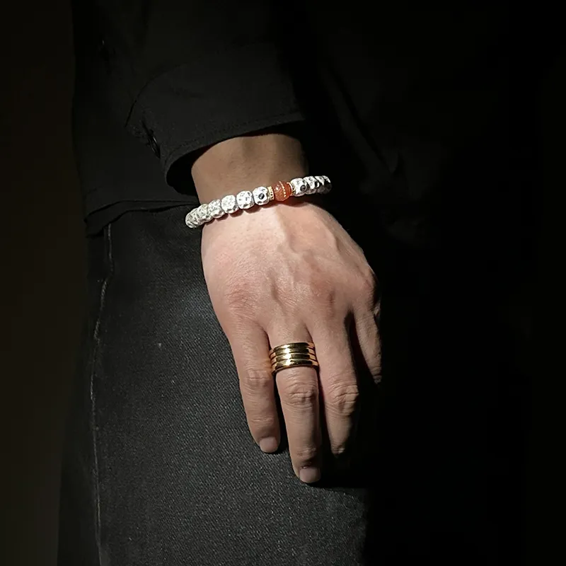 MOUNTAINS AND MANS Star Moon Bodhi Seeds New Chinese Style Good Luck Beaded Bracelet Unisex-5
