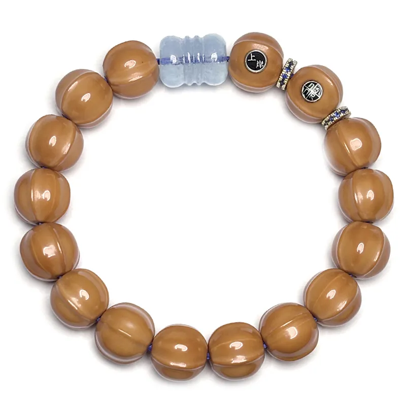 MOUNTAINS AND MANS Monkey Head Walnut New Chinese Style Wealth Rolling Good Luck Beaded Bracelet Men's-4